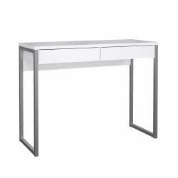 Prestige hvidt skrivebord 100 x 40 cm med 2 skuffer og metalstel