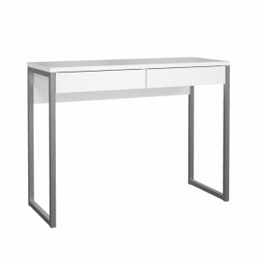 Prestige hvidt skrivebord 100 x 40 cm med 2 skuffer og metalstel