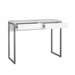 Prestige hvidt skrivebord 100 x 40 cm med 2 skuffer og metalstel