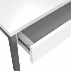 Prestige hvidt skrivebord 100 x 40 cm med 2 skuffer og metalstel