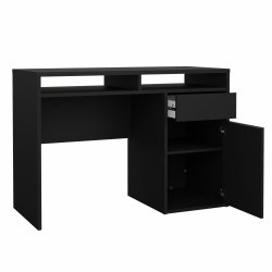 Prestige skrivebord 110 x 48 cm med 1 lge og 1 skuffe i mat sort