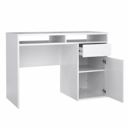 Prestige skrivebord 110 x 48 cm med 1 lge og 1 skuffe i hvid