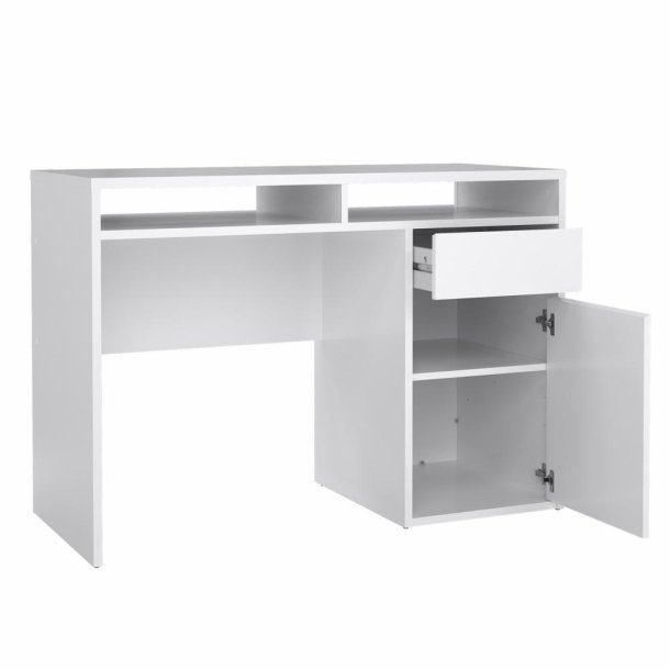 Prestige skrivebord 110 x 48 cm med 1 lge og 1 skuffe i hvid