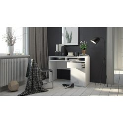 Prestige skrivebord 110 x 48 cm med 1 lge og 1 skuffe i hvid