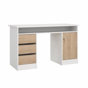 Prestige skrivebord 126 x 55 cm med 1 lge og 3 skuffer i hvid