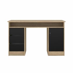 Prestige skrivebord 126 x 55 cm med 1 lge og 3 skuffer egelook med sort