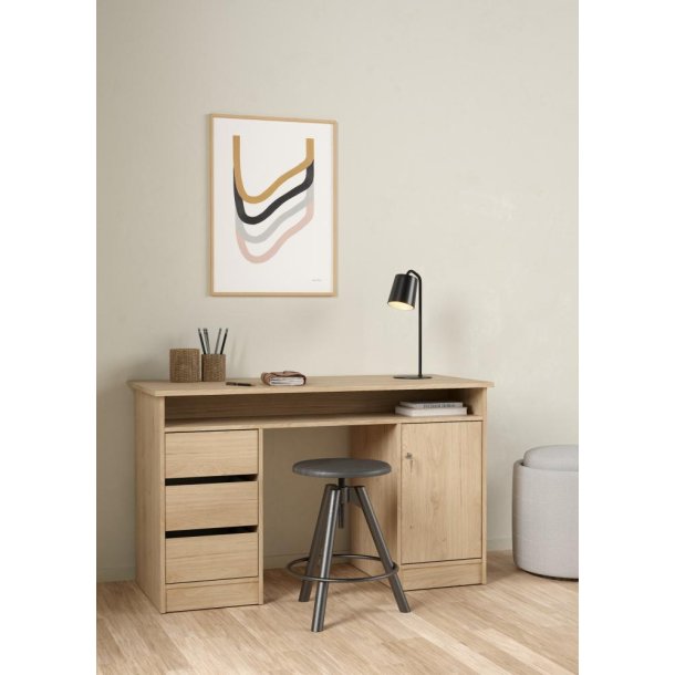 Prestige skrivebord 126 x 55 cm med 1 lge og 3 skuffer i egelook