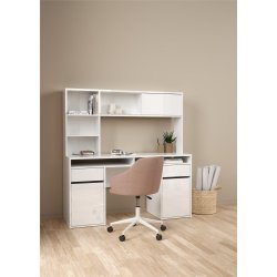 Prestige skrivebord 150 x 50 cm med 2 lger og 2 skuffer i hvid 