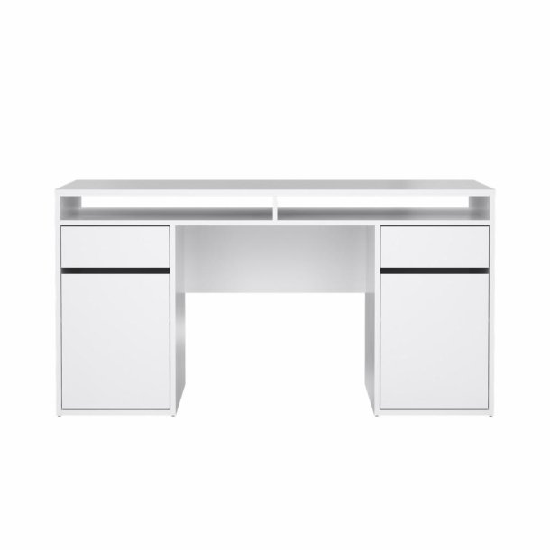 Prestige skrivebord 150 x 50 cm med 2 lger og 2 skuffer i hvid 