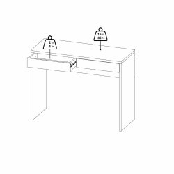 Prestige skrivebord 100 x 40 cm med 2 skuffer i egelook