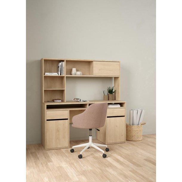 Prestige skrivebord med reol 150 cm i egelook