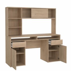 Prestige skrivebord med reol 150 cm i egelook