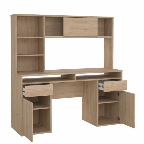 Prestige skrivebord med reol 150 cm i egelook