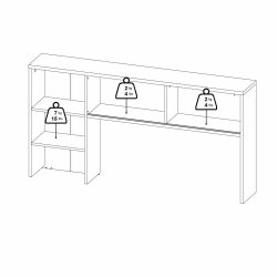 Prestige skrivebord med reol 150 cm i egelook