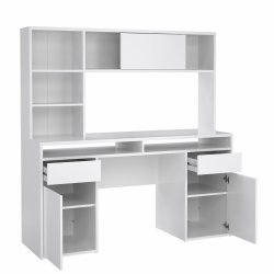 Prestige skrivebord med reol 150 cm i hvid