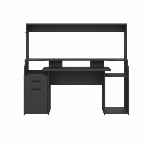 Prestige computerbord 170 cm bred med reol i sort 