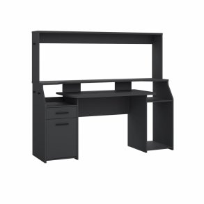 Prestige computerbord 170 cm bred med reol i sort 