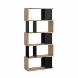 Puzzle bogreol 80 x 174 cm i egelook/sort