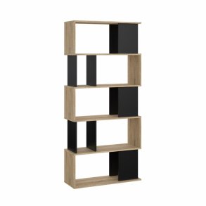 Puzzle bogreol 80 x 174 cm i egelook/sort