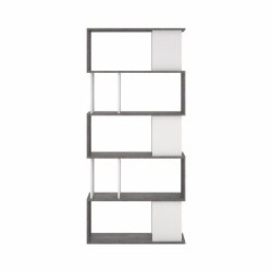 Puzzle bogreol 80 x 174 cm i beton/hvid