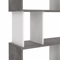 Puzzle bogreol 80 x 174 cm i beton/hvid