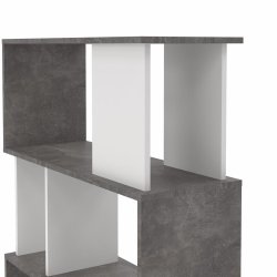 Puzzle bogreol 80 x 174 cm i beton/hvid