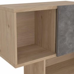 Puzzle bogreol 95 x 165 cm med 3 lger i egelook/beton