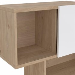 Puzzle bogreol 95 x 165 cm med 3 lger i egelook/hvid