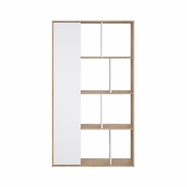 Puzzle bogreol 90 x 155 cm med 1 lge i egelook/hvid