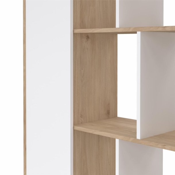 Puzzle bogreol 90 x 155 cm med 1 lge i egelook/hvid