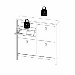 Lund skoskab med 4 klaplger fs i flere farver
