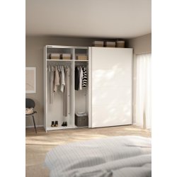 Smart 220x245 cm garderobeskab hvidt med 2 skydedre