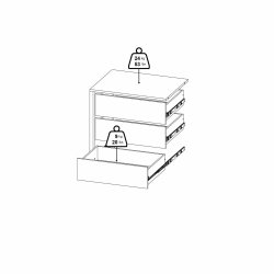 Smart skuffemodul til indbygning i Smart skabe med bredde 245 cm 