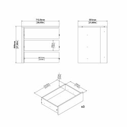 Smart skuffemodul til indbygning i Smart skabe med bredde 245 cm 