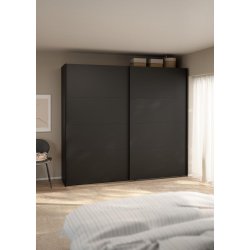 Smart 220x245 cm garderobeskab med 2 skydedre mat sort