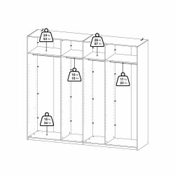 Smart 220x245 cm garderobeskab med 2 skydedre mat sort