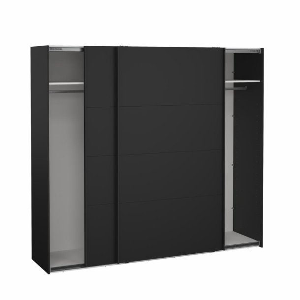 Smart 220x245 cm garderobeskab med 2 skydedre mat sort