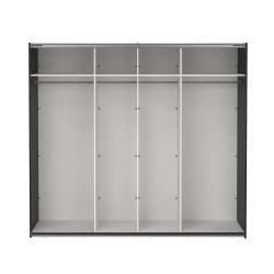Smart 220x245 cm garderobeskab med 2 skydedre mat sort