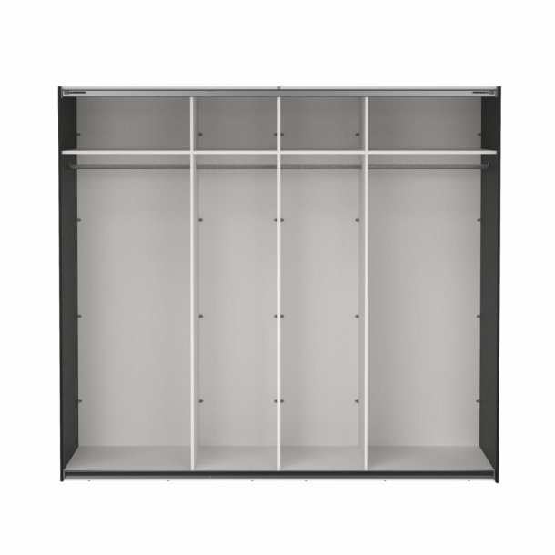 Smart 220x245 cm garderobeskab med 2 skydedre mat sort