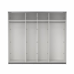  Smart 220x245 cm garderobeskab 1 skydelge + 1 skydelge m spejl i hvid