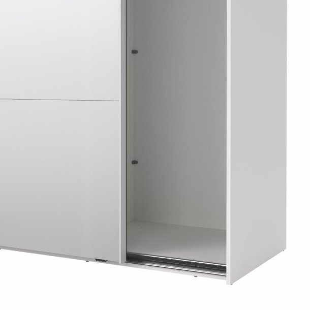  Smart 220x245 cm garderobeskab 1 skydelge + 1 skydelge m spejl i hvid