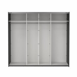 Smart 220x245 cm garderobeskab 1 skydelge + 1 skydelge m spejl i mat sort