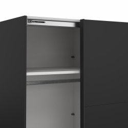 Smart 220x245 cm garderobeskab 1 skydelge + 1 skydelge m spejl i mat sort