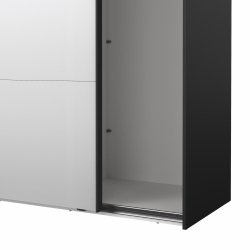 Smart 220x245 cm garderobeskab 1 skydelge + 1 skydelge m spejl i mat sort