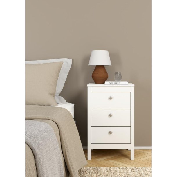 Lund natbord med 3 skuffer fs i flere farver