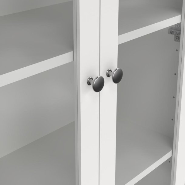  Lund vitrineskab med 2 glaslger og 3 skuffer fs i flere farver