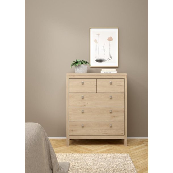 Lund kommode 5 skuffer 80 cm bred fs i flere farver