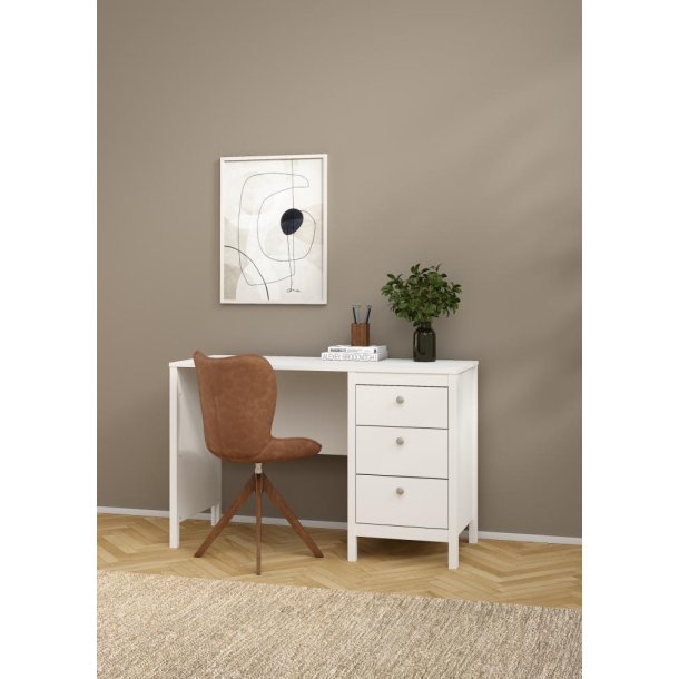 Lund skrivebord med 3 skuffer fs i flere farver 