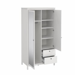 Lund garderobeskab m. spejl 100 cm bred fs i flere farver