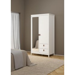 Lund garderobeskab m. spejl 100 cm bred fs i flere farver